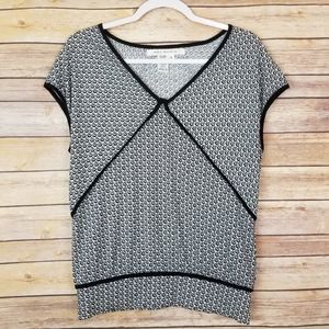 Max Studio Short Sleeve Pattern Top Size Small